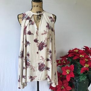 Free People Off White Sleeveless Tunic Dress/Shirt